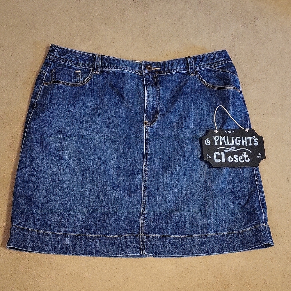 Christopher & Banks Denim Blue Skirt 16